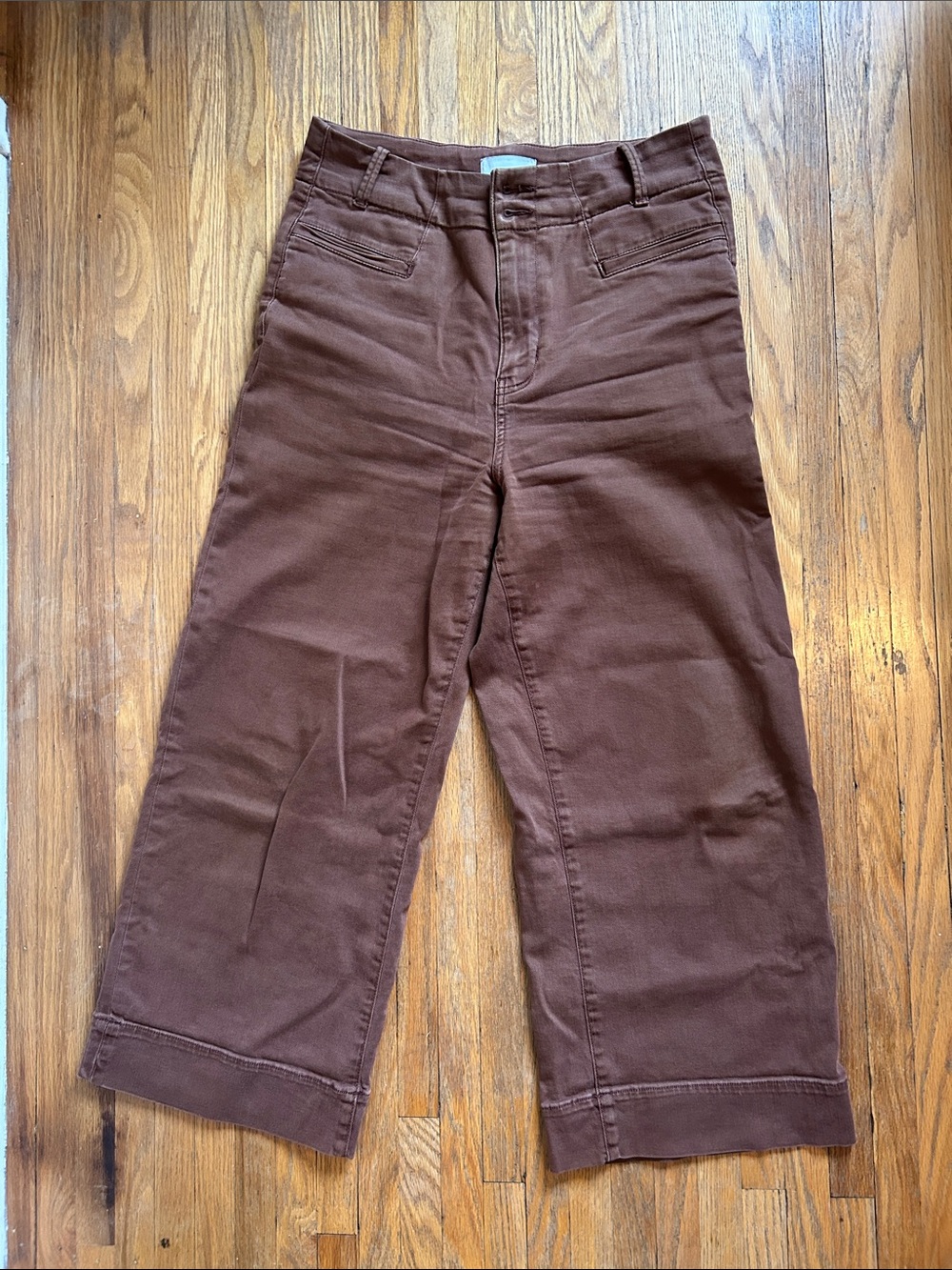 DU/ER Brown Wide Leg Cotton Pants